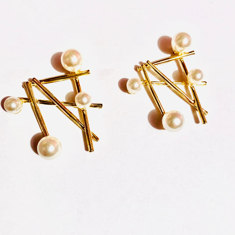 The “Pearly Intersections” Earrings